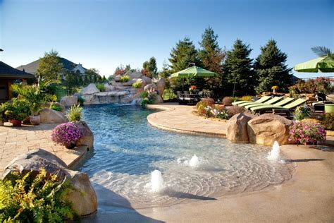awesome  entry backyard swimming pools  beach entry home