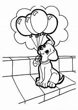 Coloring Dog Pages Mouth Ballon Puppy Balloon Balloons Doghousemusic Holding Popular sketch template
