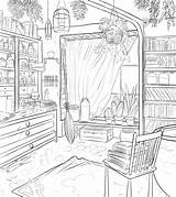 Coloring Pages Colouring Detailed Witch Room House Katie Choose Board Sheets Cute Tumblr Draws Stuff Perspective sketch template