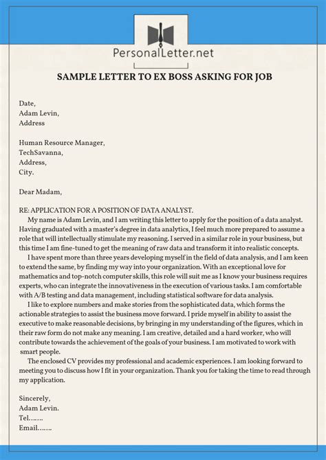 real info  letter   boss   sample  career