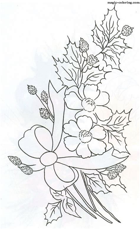 magic coloring christmas flowers coloring pages