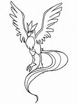 Coloring Moltres Pokemon Getdrawings Pages sketch template