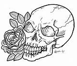 Skull Rose Flash Pages Roses Skulls Hardy Ed Coloring Deviantart Template sketch template