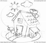 House Outline Coloring Clip Illustration Royalty Bnp Studio Rf Clipart 2021 sketch template