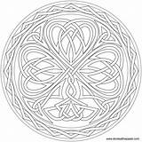 Shamrock Knotted Embroider Celtic sketch template