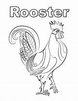 Rooster Coloring Printable Pages Kids Crafts Cartoon Patterns Realistic sketch template