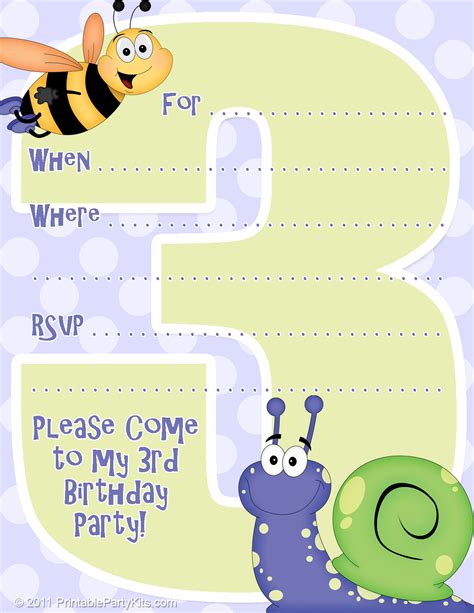 birthday party invitation template printable party kits