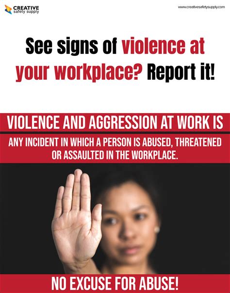 signs  violence   workplace report  poster