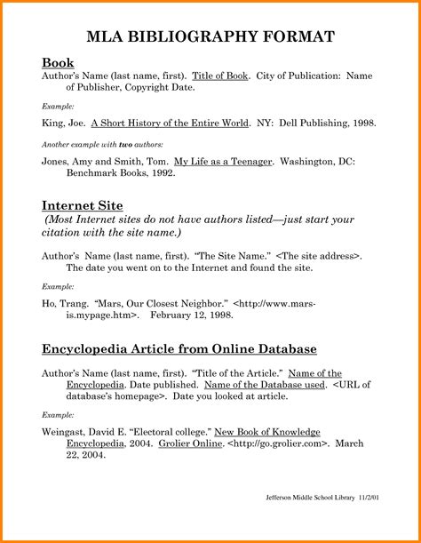 mla format bibliography  writing  bibliography essay