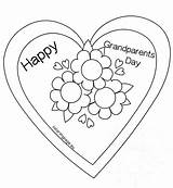 Grandparents Coloring Pages Happy Outline Grandma Mothers Girls Printable Card Print Flower Heart Color Grandparent Getcolorings sketch template