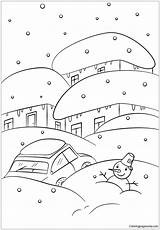 Pages Weather Winter Coloring Color sketch template