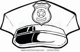 Hat Police Drawing Cop Coloring Officer Officers Getdrawings sketch template