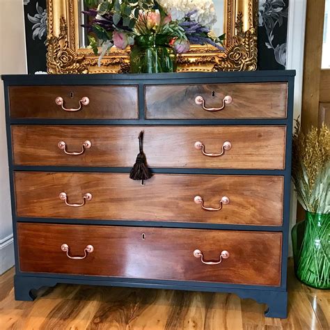 fabulous victorian chest  drawers hand painted  black  etsy uk