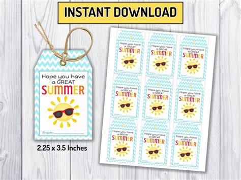 pin  summer gift tags ideas