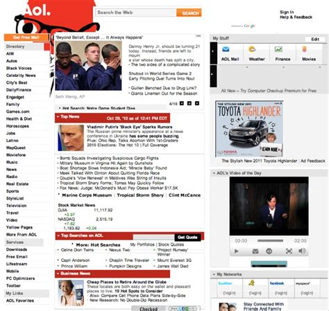 aol s new homepage design smuggled screenshot techcrunch