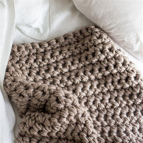 chunky hand crochet throw pattern flax  twine