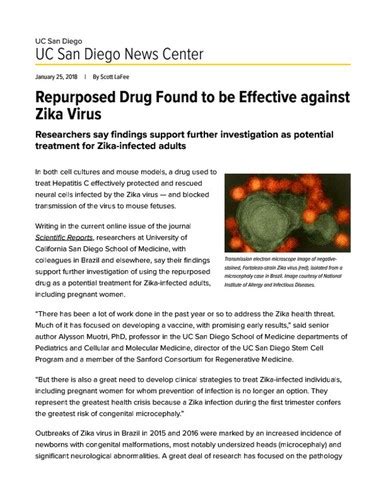 repurposed drug found to be effective against zika virus — calisphere