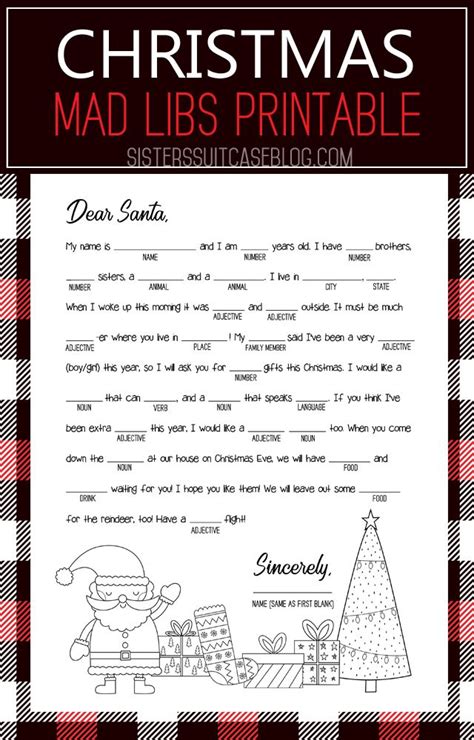 christmas mad libs printable  sisters suitcase christmas mad