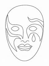Masks Coloring Pages Template Carnaval Mascaras Opera Chinese sketch template