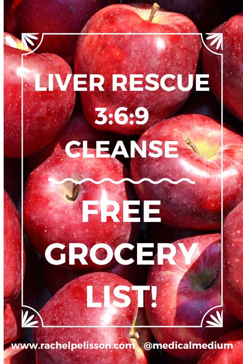 Liver Rescue 3 6 9 Cleanse Grocery List Liver Detox Medical Medium