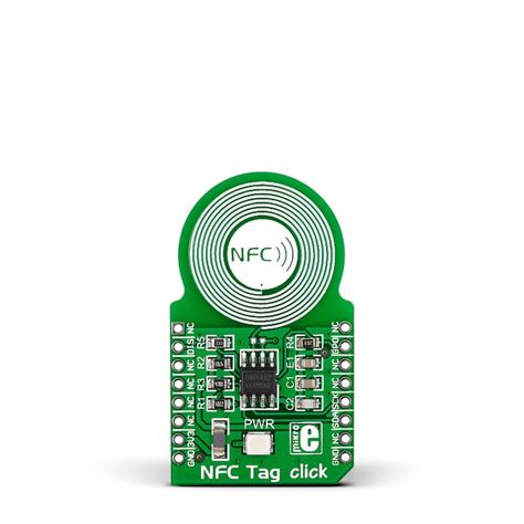nfc tag click carries an m24sr64 nfc rfid tag ic with a dual interface and 8kb of high