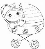 Baby Coloring Stroller Pages Carriage Cute Printable Kids Print Strollers Color Getcolorings sketch template