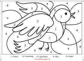 coloring page color  number animal  printable coloring pages