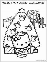 Hello Kitty Merry Christmas Pages Coloring Color Online Printable Coloringpagesonly sketch template