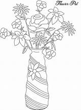 Vase Flower Coloring Pages Coloringsky Sheet Choose Board Color sketch template