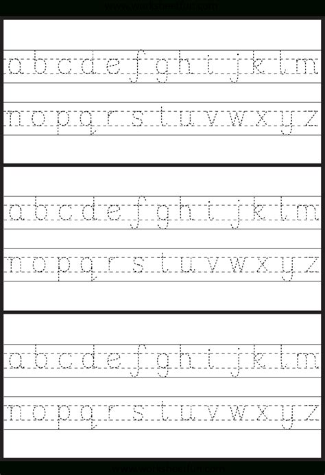 tracing small letters az tracinglettersworksheetscom