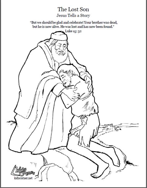 parable   lost son coloring page script  bible story