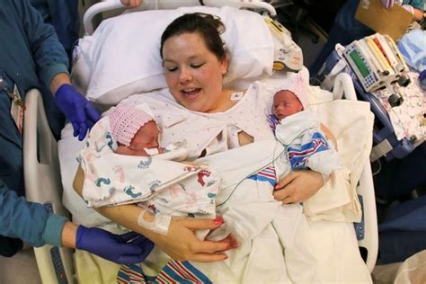 mom delivers rare set of mono mono identical twin girls healthy twins