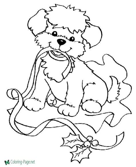 puppy  christmas coloring pages