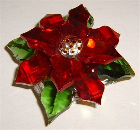 Reflections By The Paragon Art Glass Poinsettia Iob Glass Art