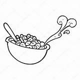 Cereal Bowl Drawing Cartoon Sketch Cute Coloring Template Pages Clipartmag Paintingvalley sketch template