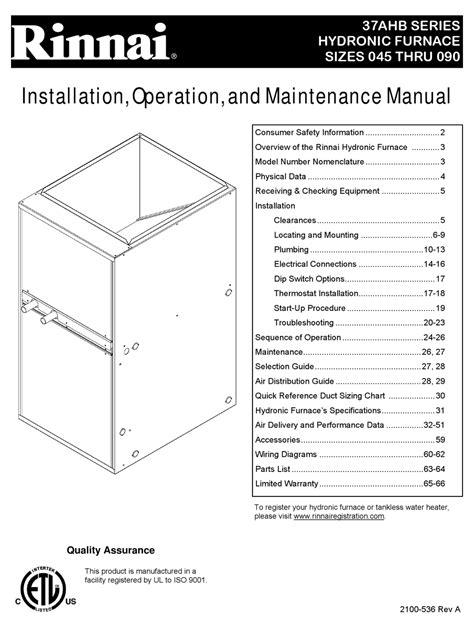 rinnai ahb series installation operation  maintenance manual   manualslib