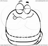 Chubby Worm Drunk Clipart Cartoon Outlined Coloring Vector Thoman Cory Royalty sketch template