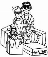 Vacation Family Coloring Drawing Pages Color Getcolorings Drawings Joint Paintingvalley sketch template