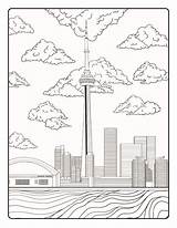 Toronto Tower Coloring Cn Skyline Pages Drawing Canada Getcolorings Color Getdrawings sketch template