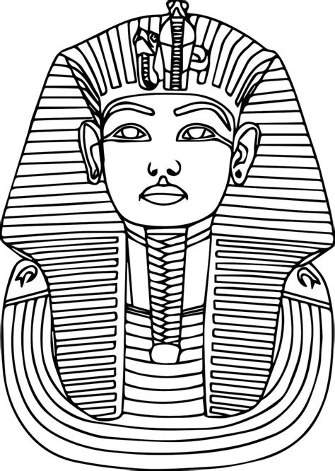 tutankhamun mask drawing  getdrawings