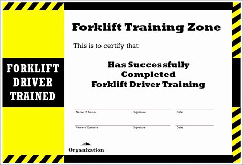 forklift certification wallet card template