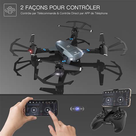 snaptain ah drone pliable drone fpv wifi rc camera hd p gris achat vente drone