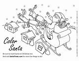 Santa Coloring Reindeer Claus Pages Sleigh Color Printable Drawing Christmas Clipart Tracker Countdown sketch template