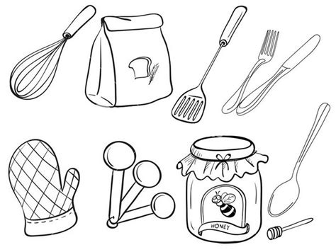 food preparation utensils coloring page