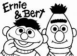 Ernie Bert Sesame Street Coloring Pages Baby Party Clip Birthday Book Colouring sketch template