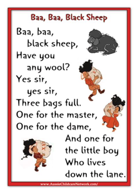 baa baa black sheep  ton  nursery rhyme printouts nursery rhymes