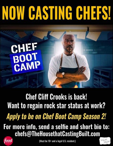 casting chefs for food network show “chef boot camp” auditions free