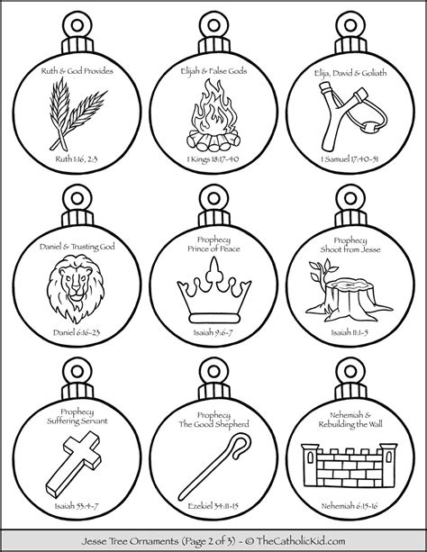 jesse tree ornaments printable coloring page