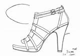Hak Schoen Ontwerpen Hoge Schuhe Kleding Notitle sketch template