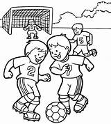 Coloring Pages Playing Soccer Football Kids sketch template